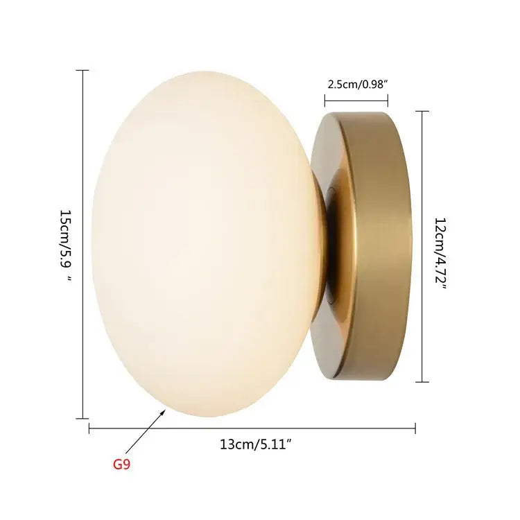 Modern brushed brass golden glass ball wall lamp with frosted globe and brushed brass base for bedroom wall lamps decorbites golden glass