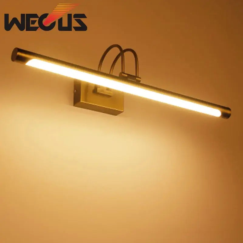 Modern brushed bronze led vanity light with gold finish and warm illumination for bathroom mirror decorbites brushed bronze