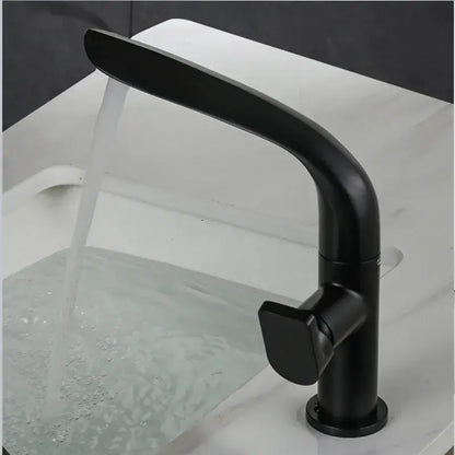 Black matte finish basin faucet with sleek curved spout and modern design for decorbites brushed gold bathroom mixer tap