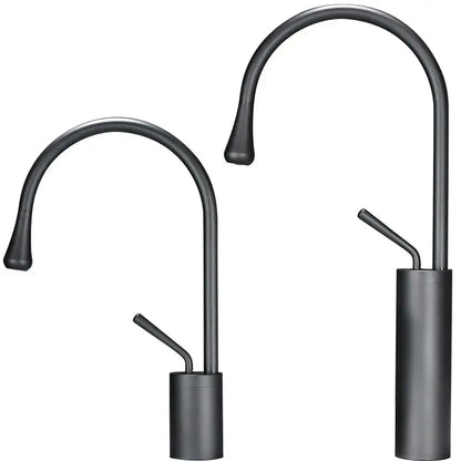 Modern matte black kitchen faucets with sleek curved spouts complement the decorbites brushed gold basin faucet design