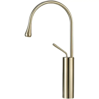Modern brushed gold basin faucet with brass finish swivel water crane and sleek curved spout for decorbites brushed gold decor