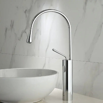 Modern brushed gold basin faucet with sleek chrome-finished waterfall spout for bathroom decorbites brushed gold design