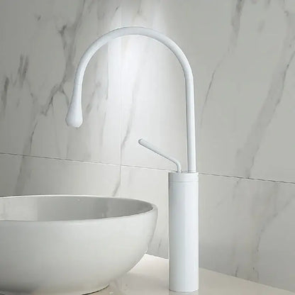 Modern brushed gold basin faucet with swivel spout and sleek curved design for bathroom decorbites brushed gold style