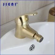Modern brushed gold basin mixer tap bathroom faucet with sleek design and detachable spray head for versatile use