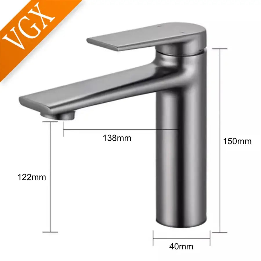 Modern brushed gold centerset deck-mounted bathroom faucet with high-quality ceramic valve and cold water control