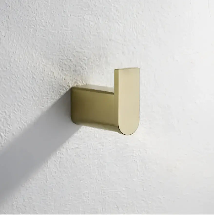 Gold-toned minimalist wall hook from decorbites brushed gold hardware set with sleek modern design for bathroom use
