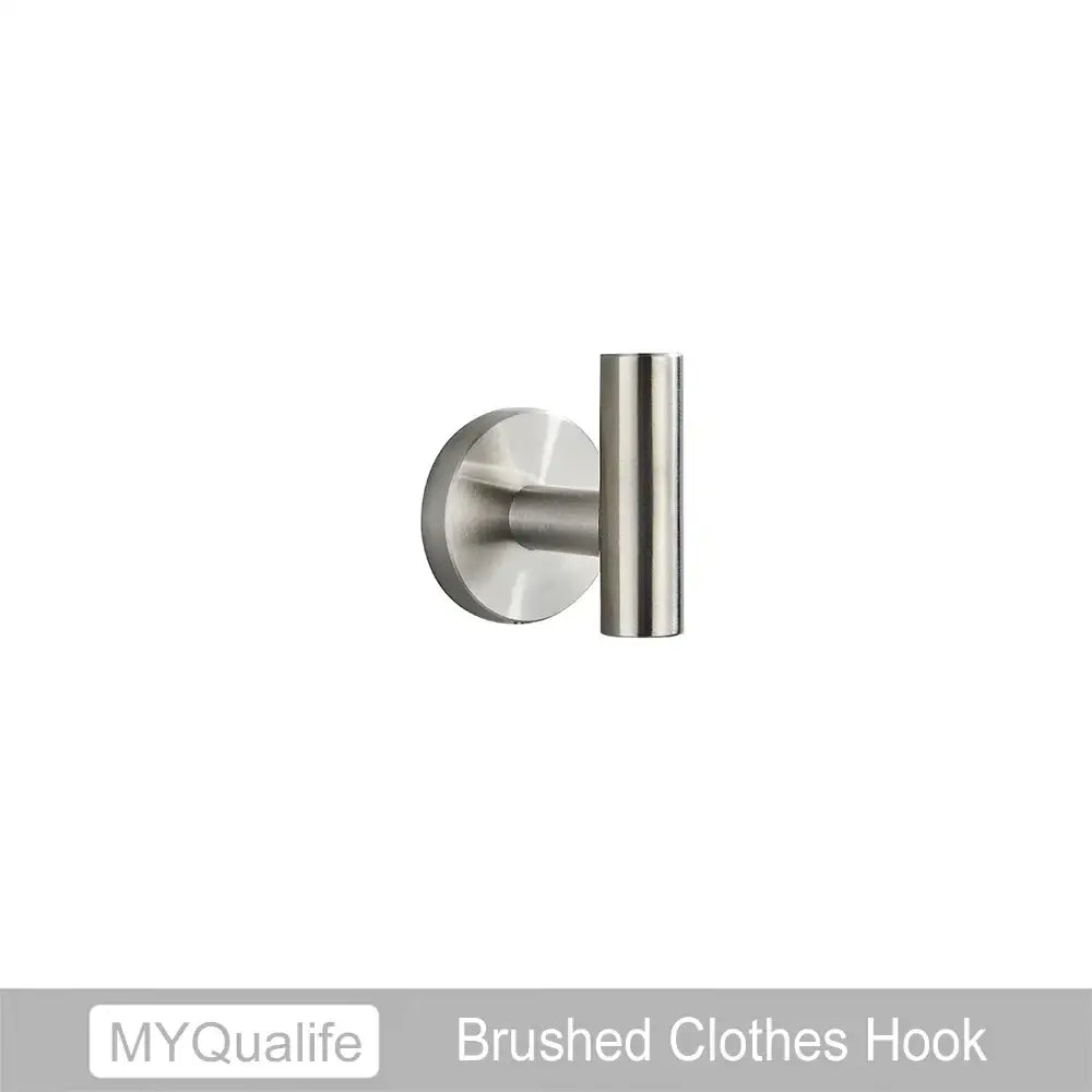 Stainless steel brushed finish clothes hook with circular base in decorbites brushed gold bathroom hardware set