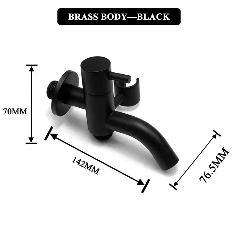 Modern brushed gold bidet faucet set with black brass body and integrated handle for bathroom handheld shower sprayer
