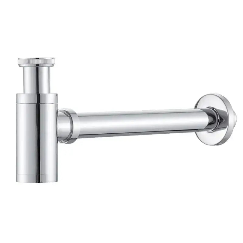 Modern brushed gold brass basin p-trap bathroom sink drain with chrome finished p-shaped design and threaded top cap decorbites brass basin