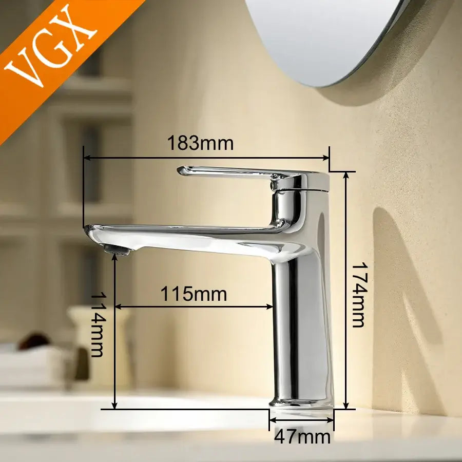 Modern brushed gold centerset deck-mounted basin faucet with chrome finish single-handle cold water control and precise design