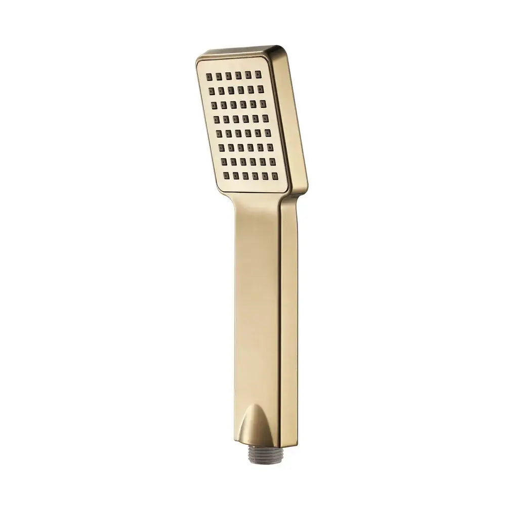 Modern brushed gold hand bidet sprayer kit featuring a gold rectangular handheld sprayer with square nozzles and metallic finish