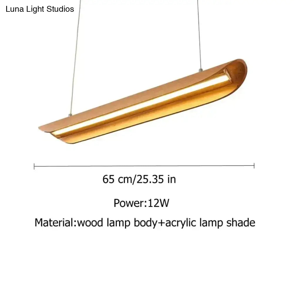 Modern brushed gold kitchen island light fixture with sleek wooden body and acrylic shade for wood chandeliers kitchen