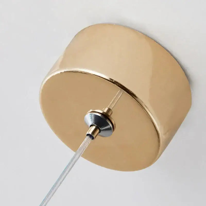 Modern brushed gold led pendant light with a polished metallic finish and clear cable for dining room decorbites gold led