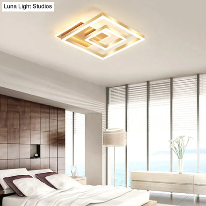 DecorBites™ DecorBites™ Modern Brushed Gold Square Acrylic LED Ceiling Light Fixture