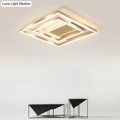 DecorBites™ DecorBites™ Modern Brushed Gold Square Acrylic LED Ceiling Light Fixture