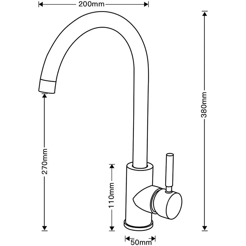 Modern brushed gold stainless steel kitchen faucet with sleek curved spout and chrome finish cylindrical handle
