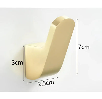 Modern brushed gold stainless steel robe hook with sleek curved design for bathroom hanger