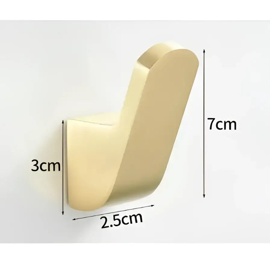 Modern brushed gold stainless steel robe hook with sleek curved design for bathroom hanger
