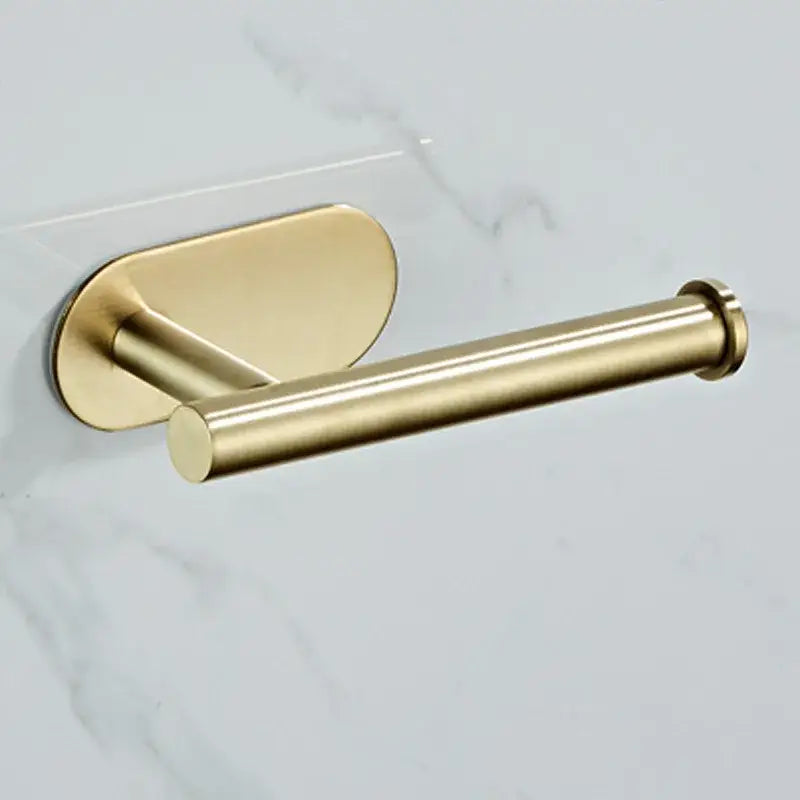Modern brushed gold stainless steel tissue holder with sleek minimalist design for kitchen and bathroom use