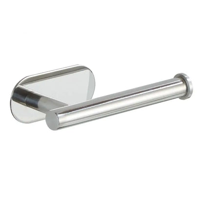 Shiny chrome finished toilet paper holder with sleek modern design for kitchen and bathroom tissue holder in stainless steel