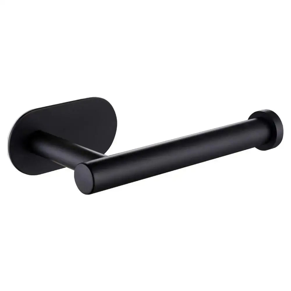 Black matte wall-mounted tissue holder with sleek cylindrical design for modern kitchen and bathroom use