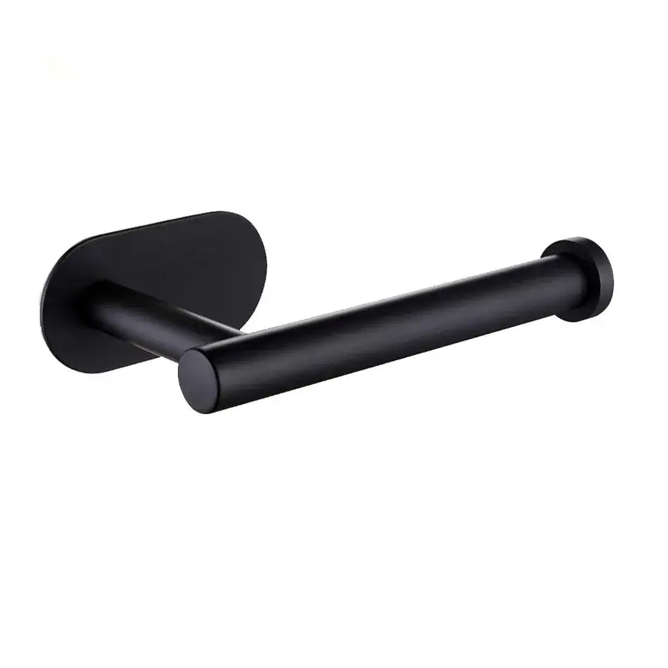 Black matte tissue holder with sleek modern design contrasted with brushed gold stainless steel for kitchen and bathroom use
