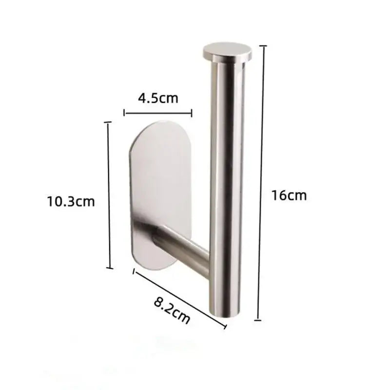 Modern brushed gold stainless steel toilet paper holder with sleek cylindrical roll arm and oval mounting plate for kitchen use