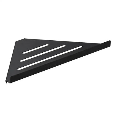 Black triangular stainless steel shower caddy with three slits for modern brushed gold shower storage