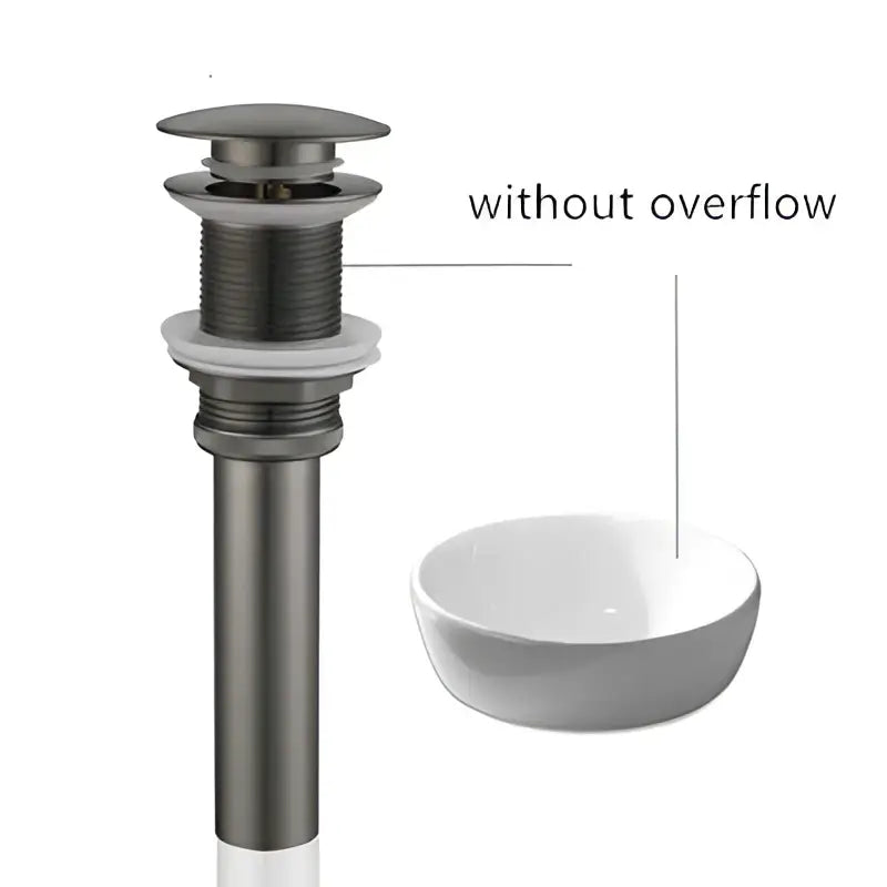 Matte black metal sink drain with sleek cylindrical design and threaded body for decorbites brushed gold faucet swivel sink