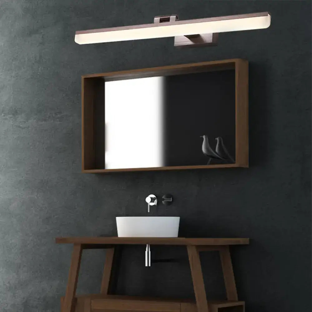 Modern brushed metal led vanity sconce bathroom light with sleek brushed bronze finish 110v-120v clean design