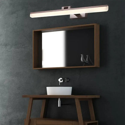 Modern brushed metal led vanity sconce bathroom light with sleek brushed bronze finish 110v-120v clean design