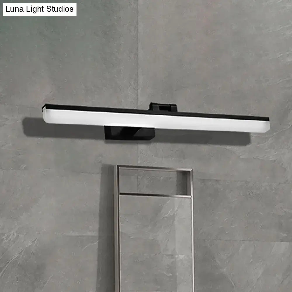 Modern brushed metal black and white led vanity sconce bathroom light fixture with sleek minimalist design 110v-120v