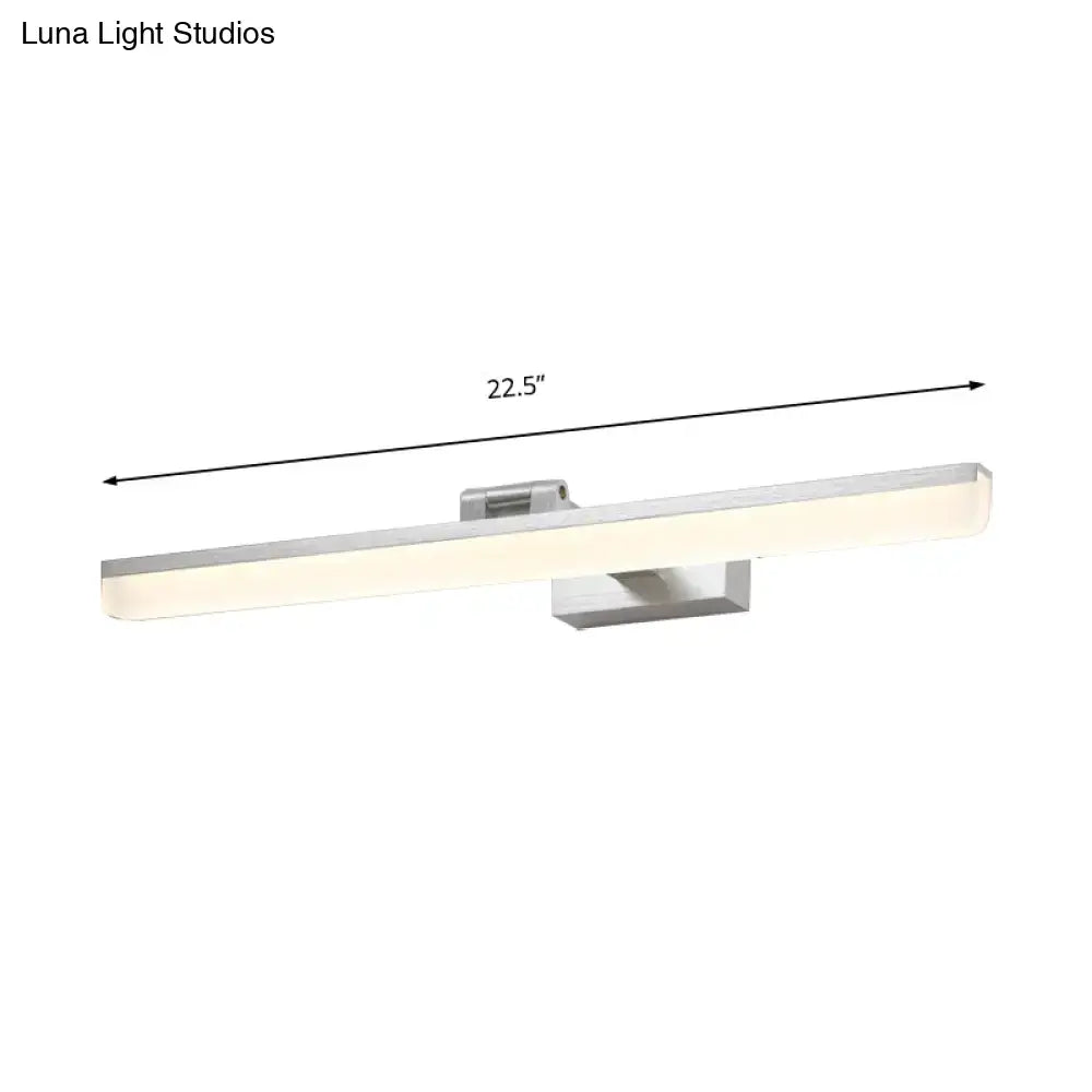 Modern brushed metal vanity sconce 22.5 inch led light with diffused white illumination 110v-120v