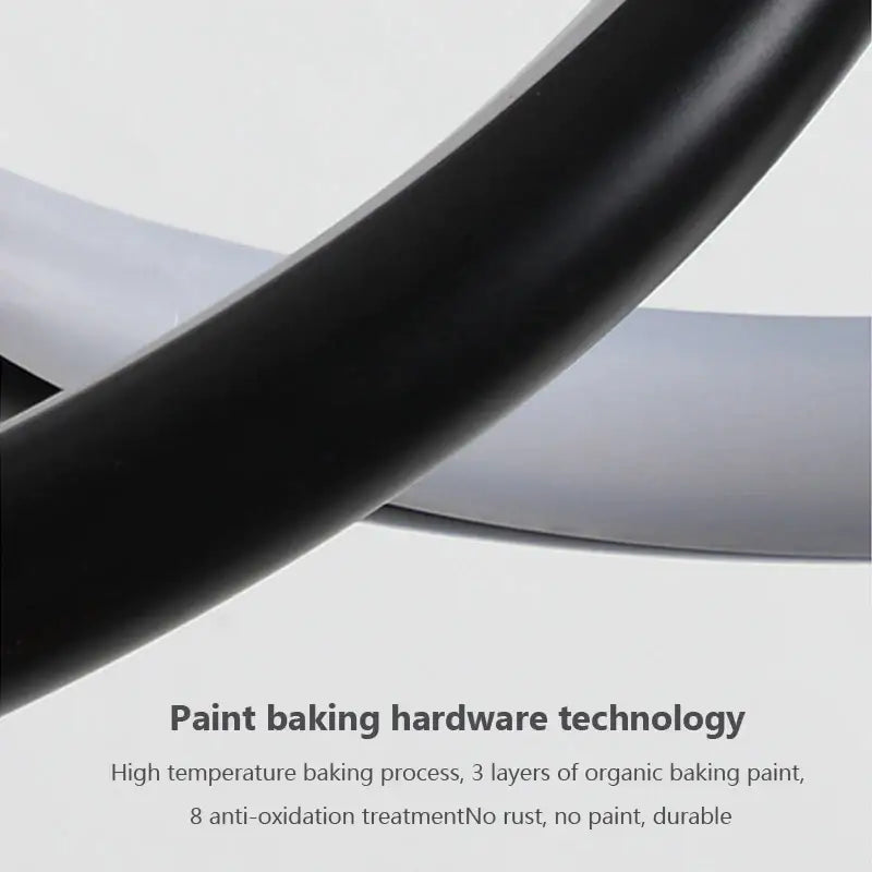 Black sleek curved pipe with smooth finish for decorbites led bedside pendant light in modern brushed metal and white design