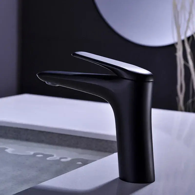 Black matte basin faucet mixer tap with sleek minimalist design for modern bathroom decorbites basin faucet