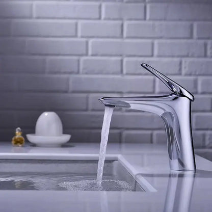 Modern chrome-finished single-handle basin faucet mixer tap with sleek minimalist design for bathroom decorbites basin faucet