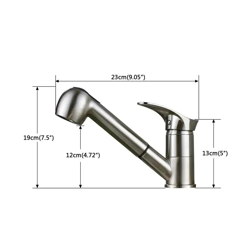 Modern brushed nickel kitchen faucet with pull-down curved spout and single lever handle from decorbites brushed nickel series
