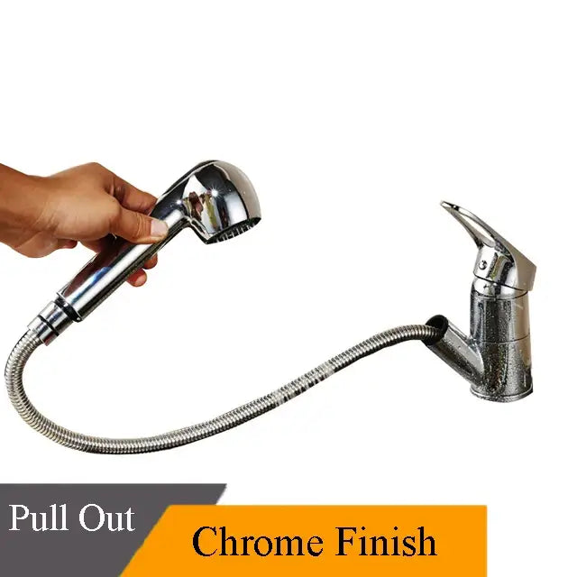 Modern brushed nickel kitchen faucet with chrome finish pull-out flexible hose and detachable spray head decorbites brushed nickel