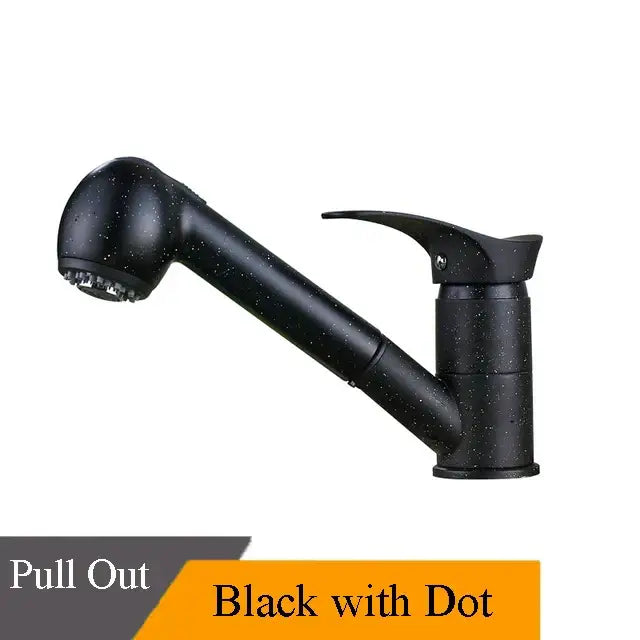 Modern brushed nickel pull down kitchen faucet with black speckled finish and single lever handle decorbites brushed nickel