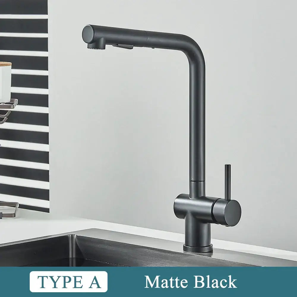 Matte black modern kitchen faucet with sleek curved spout and minimalist design for decorbites brushed nickel style