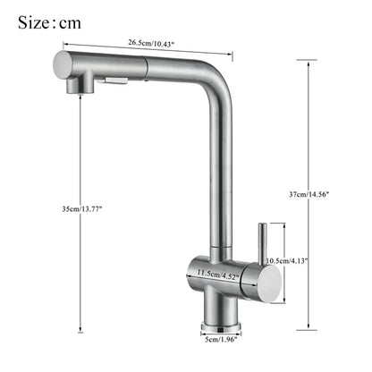 Modern brushed nickel pull out kitchen faucet with pull-down spout in stainless steel for decorbites brushed nickel collection