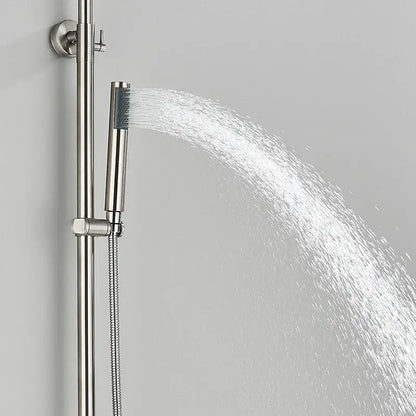 Modern brushed nickel rainfall shower system with sleek chrome finish and adjustable handheld spray for bathroom use decorbites brushed nickel