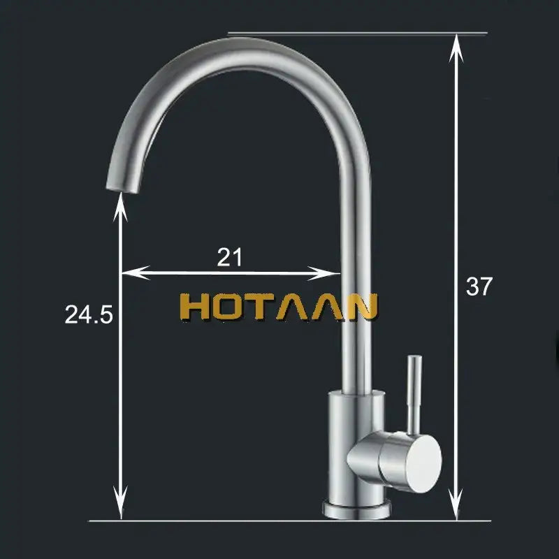 Modern brushed nickel stainless steel kitchen faucet with sleek curved spout and minimalist design for kitchen use