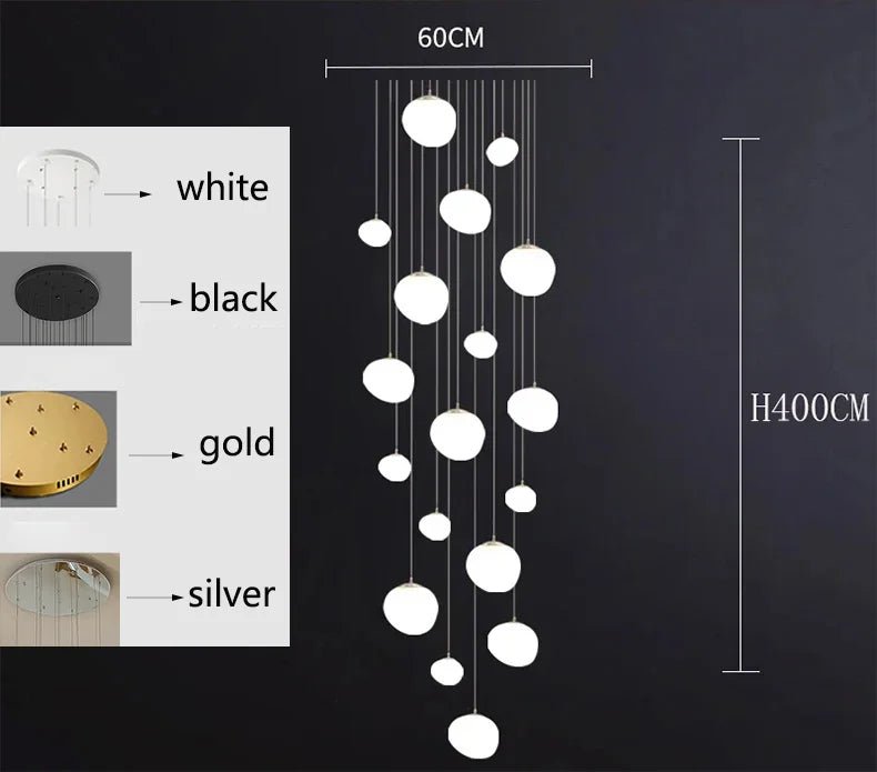 Modern Brushed Stainless Acrylic Multi-Head Pendant Light - Decorbites
