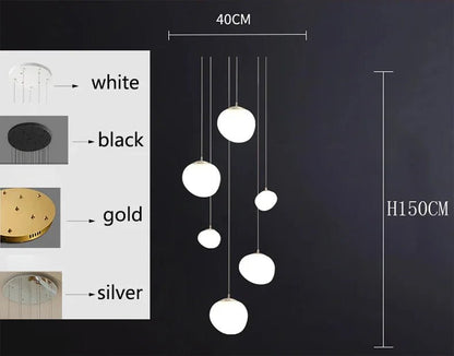 Modern Brushed Stainless Acrylic Multi-Head Pendant Light - Decorbites