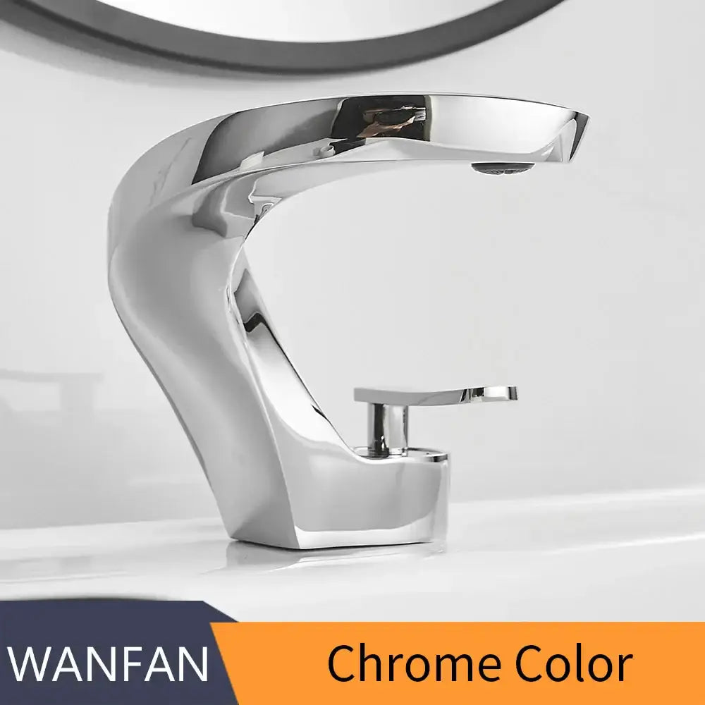 Modern brushed stainless steel waterfall basin faucet with chrome finish and sleek curved design for decorbites basin faucet