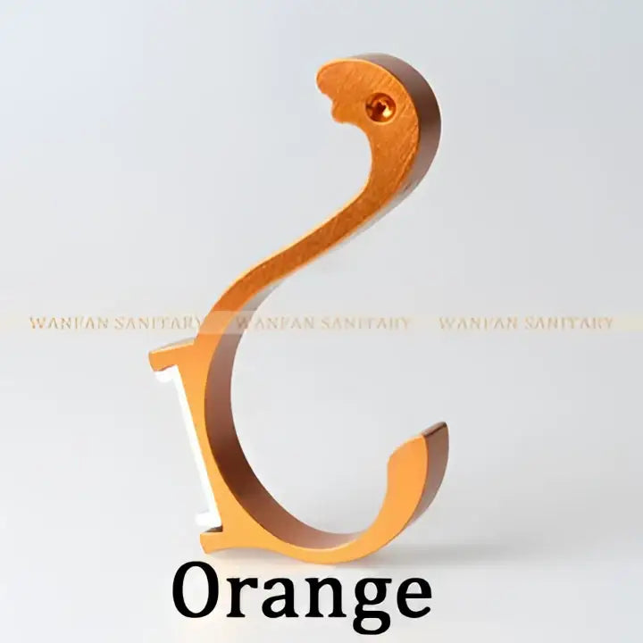 Modern candy color aluminum finish wall hook in orange wood with smooth curve and small gemstone accent decorbites candy color