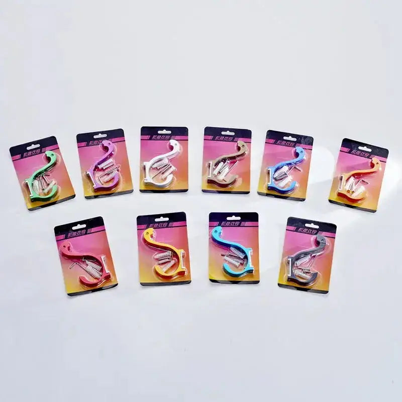 Colorful metallic saxophone-shaped wall hooks in candy color aluminum finish for decorbites kitchen organizer
