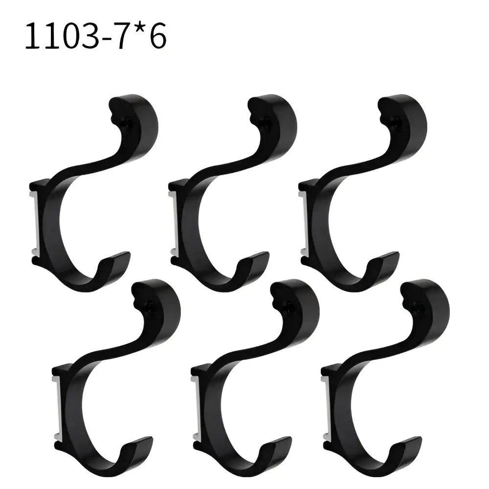 Black plastic curtain hooks model 1103-7*6 with color aluminum finish for decorbites candy color kitchen organizer