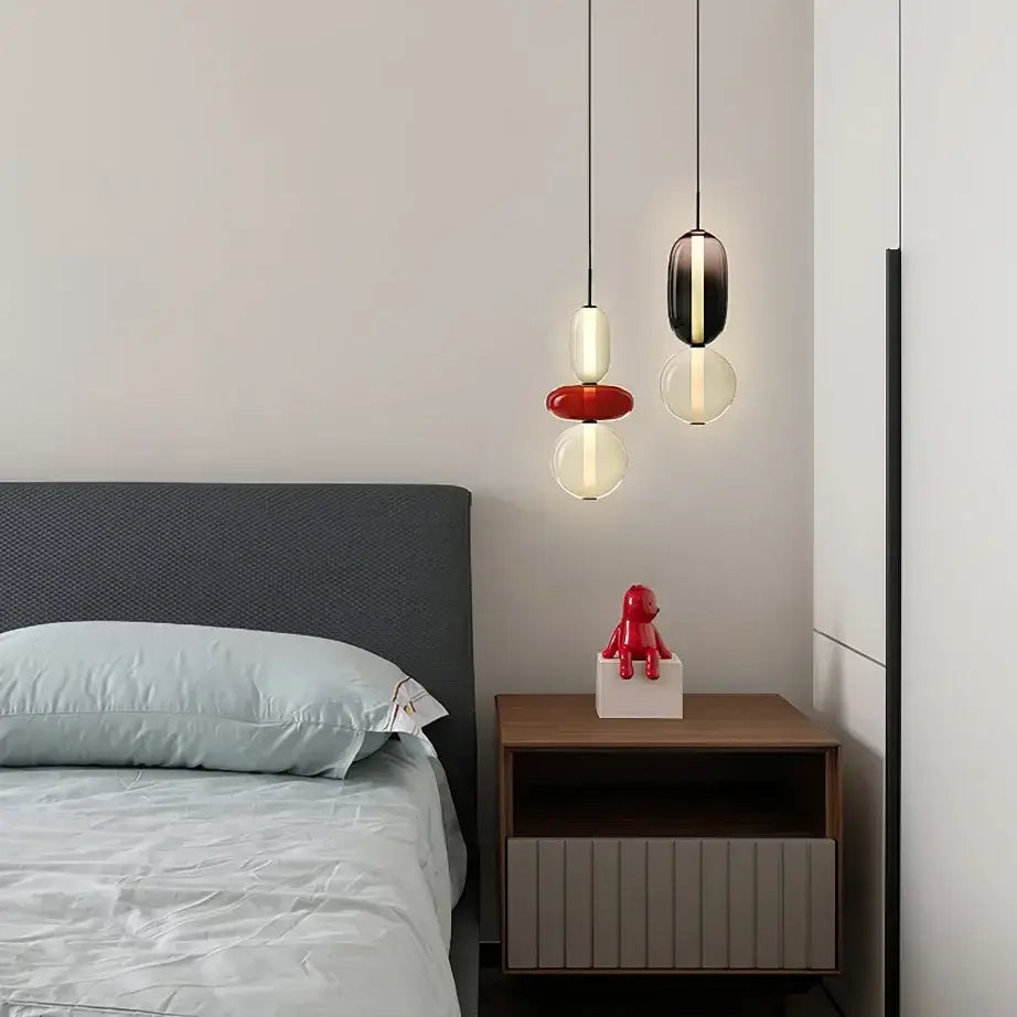 Modern candy glass ceiling hanging chandelier with red ceramic octopus figurine on white base for loft living room decorbites candy glass